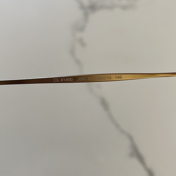 Celine Aviator sunglasses clear with white and gold tones - Picture 5 of 8